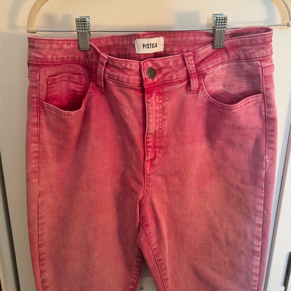 PISTOLA pink washed high rise jeans - Picture 3 of 6